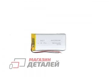 Аккумулятор универсальный 4.4x28x65 мм 3.8V 900mAh Li-Pol (2 pin)