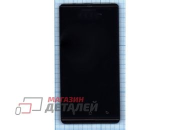 Дисплей (экран) в сборе с тачскрином для Huawei Ascend P1 черный с рамкой
