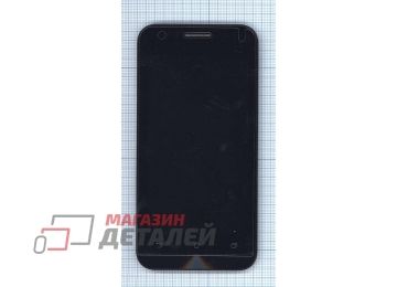 Дисплей (экран) в сборе с тачскрином для Asus ZenFone Go ZC451TG черный с рамкой