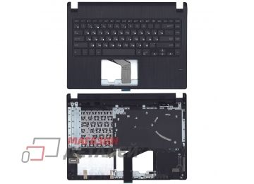 Клавиатура (топ-панель) для ноутбука Asus P1440FA черная с черным топкейсом