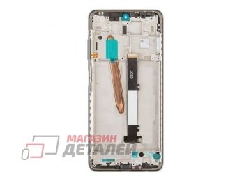 Дисплей (экран) в сборе с тачскрином для Xiaomi POCO X3, POCO X3 NFC (M2007J20CG) серый с рамкой (Premium LCD)