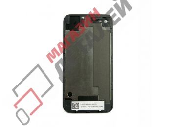 Задняя крышка аккумулятора для iPhone 4S с кристаллом черная, пакет