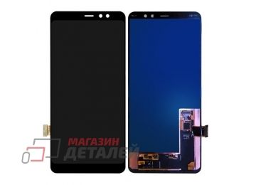 Дисплей (экран) в сборе с тачскрином для Samsung Galaxy A8+ (Plus) 2018 SM-A730F черный (TFT-совместимый, с регулировкой яркости, тонкий)