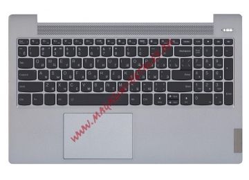 Клавиатура (топ-панель) для ноутбука Lenovo IdeaPad 5-15 черная с серебристым топкейсом