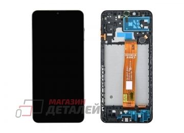 Дисплей (экран) в сборе с тачскрином для Samsung Galaxy A04s A047F черный с рамкой (Premium SC LCD)