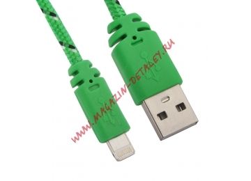 USB кабель для Apple iPhone, iPad, iPod 8 pin зеленый, коробка