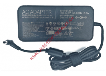 Блок питания (сетевой адаптер) для ноутбуков Asus 19.5V 7.7A 150W 5.5x2.5 мм черный slim, без сетевого кабеля Premium