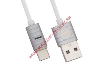 USB кабель WK Breathing WDC-045 USB Type-C серебряный