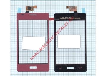 Сенсорное стекло (тачскрин) для LG Optimus L5 E610 E612 розовое (красное)