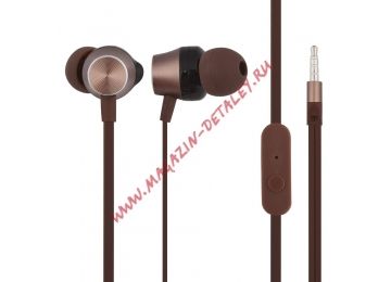 Гарнитура HOCO M32 Contented Wave Universal Earphone With Mic (коричневая)