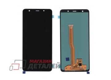 Дисплей (экран) в сборе с тачскрином для Samsung Galaxy A7 SM-A750F (2018) черный (OLED Full Size)