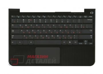 Клавиатура (топ-панель) для ноутбука Samsung 900X1A 900X1B черная с черным топкейсом