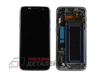 Дисплей (экран) в сборе с тачскрином для Samsung Galaxy S7 Edge SM-G935F черный с рамкой и аккумулятором