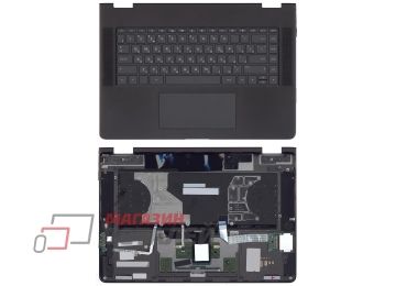 Клавиатура (топ-панель) для ноутбука HP Spectre x360 15-BL темно-серая с черным топкейсом (с разбора)