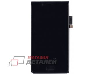 Дисплей (экран) в сборе с тачскрином для LG Optimus L7 черный с рамкой