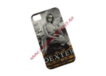 Силиконовый чехол Девчонка мото мото Dexter для Apple iPhone 4, 4s черный