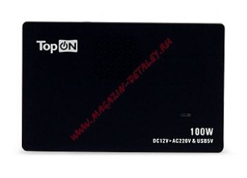 Универсальный автомобильный инвертор TopOn для ноутбука и цифровой техники 100W, SLIM inverter, USB