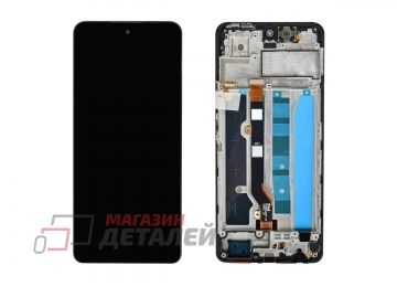 Дисплей (экран) в сборе с тачскрином для Infinix Hot 40 Pro (X6837) черный с рамкой (Premium LCD)