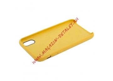 Защитная крышка для iPhone X кожа (желтая/коробка)