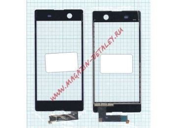 Сенсорное стекло (тачскрин) для Sony Xperia M5 черное