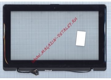 Сенсорное стекло (тачскрин) для Asus X200LA черный с рамкой