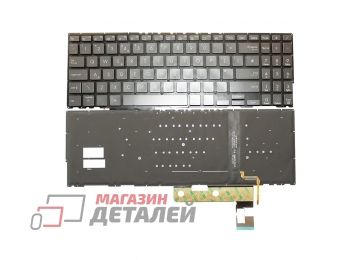 Клавиатура для ноутбука Asus ZenBook Flip 15 UX563, UX563F, UX563FD черная с подсветкой