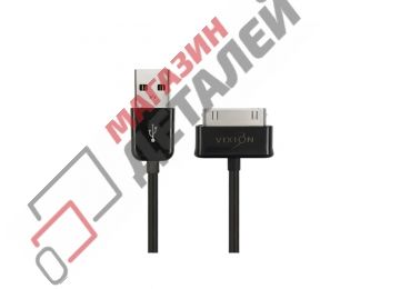 Кабель USB VIXION (J5) для Samsung Galaxy TAB 30 pin 1м (черный)