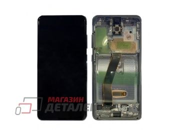 Дисплей (экран) в сборе с тачскрином для Samsung Galaxy S20 SM-G980F черный с рамкой (Premium SC LCD)