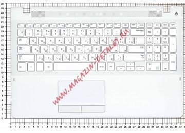 Клавиатура (топ-панель) для ноутбука Samsung 370R4E 370R4E-S01 370R5E белая с белым топкейсом