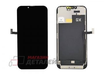 Дисплей (экран) в сборе с тачскрином для iPhone 13 Pro Max черный (с возможностью переноса IC) (Hard Oled) (GX)