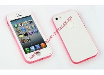 Защитная крышка LF для Apple iPhone 5, 5s, SE белая, розовая, прозрачный бокс
