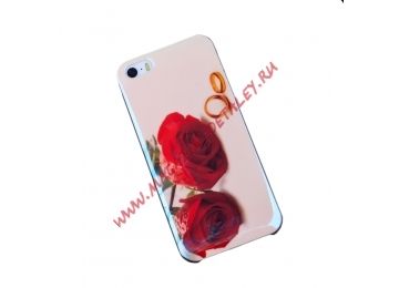 Защитная крышка Розы и кольца для Apple iPhone 5, 5s, SE