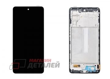 Дисплей (экран) в сборе с тачскрином для Samsung Galaxy M52 5G SM-M526B черный с рамкой OLED полноразмерный