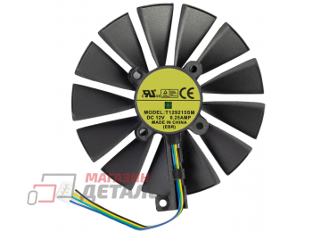Вентилятор для видеокарты Asus Strix RX470, RX570, 4Pin, 95мм, S 28мм, T129215SM, №1