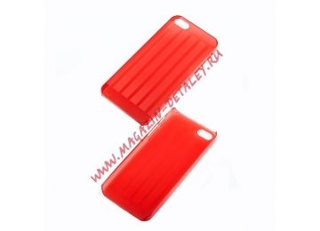 Защитная крышка для iPhone 5/5s/SE ультратонкая с полосками (красный)