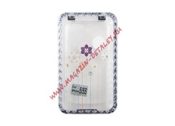 Защитная крышка Одуванчики и цветочки для Apple iPhone 5, 5s, SE прозрачная, пластиковый бокс