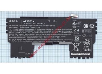 Аккумулятор AP12E3K для ноутбука Acer Aspire S7-191 7.4V 28Wh (3780mAh) черный Premium