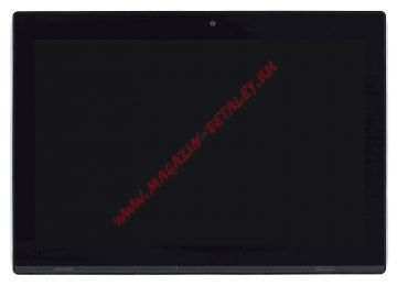 Дисплей (матрица + тачскрин + аккумулятор) для Lenovo Miix 320 черный с рамкой (зеленый шлейф)