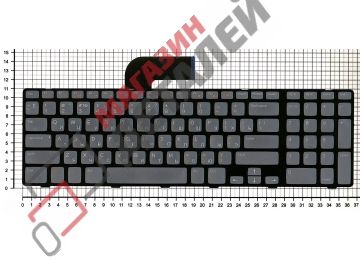 Клавиатура для ноутбука Dell Inspiron N7110 7720 17R серая с черной рамкой и подсветкой