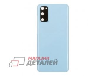 Задняя крышка для Samsung Galaxy S20 SM-G980F со стеклом камеры (голубой)