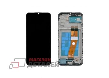 Дисплей (экран) в сборе с тачскрином для Samsung Galaxy A03s SM-A037F черный с рамкой (Premium LCD)