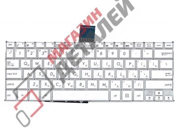 Клавиатура для ноутбука Asus F200CA F200LA X200 белая без рамки, плоский Enter