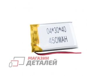 Аккумулятор универсальный 4x30x40 мм 3.8V 400mAh Li-Pol (2 Pin)