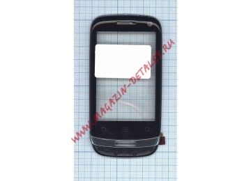 Сенсорное стекло (тачскрин) для Huawei X3 c рамкой черная