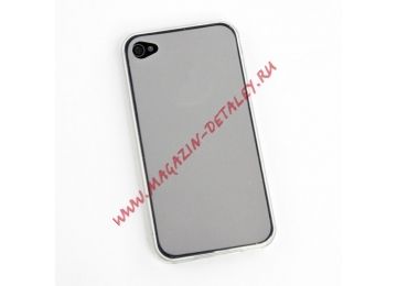 Силиконовый чехол TPU Case для Apple iPhone 4, 4s белый, матовый