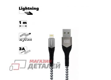 Кабель USB Earldom EC-076I Lightning 8-pin 3A 1м нейлон (серый)