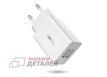 Блок питания (сетевой адаптер) WK Maxspeed WP-U56i 2xUSB, 2А с кабелем Lightning 8-pin, 1м белый