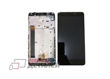 Дисплей (экран) в сборе с тачскрином для Xiaomi Redmi Note 4 черный с рамкой (Premium LCD)