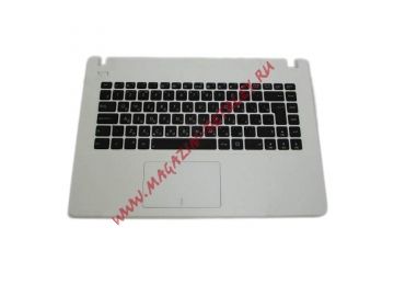 Клавиатура (топ-панель) для ноутбука Asus X451 черная с белым топкейсом