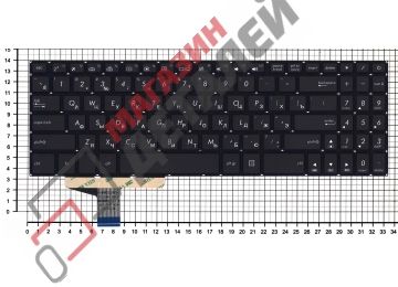 Клавиатура для ноутбука Asus VivoBook Pro M580, N580 черная без рамки с подсветкой